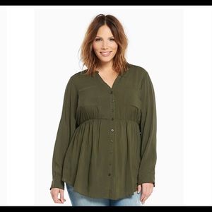 Olive babydoll top size 2
